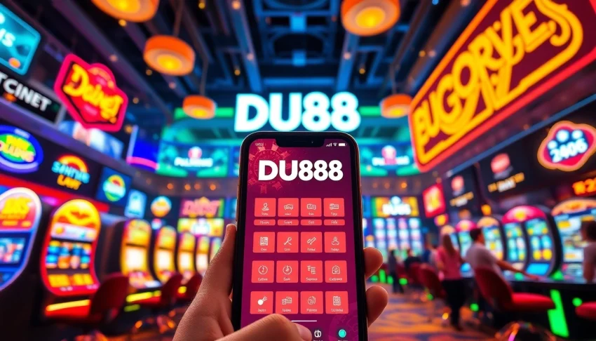 Engaging online gambling experience on DU88 platform with vibrant game icons