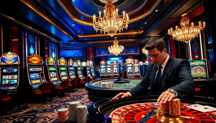 Experience high-stakes excitement at trang chủ vip66 with luxurious casino elements and vibrant gaming.