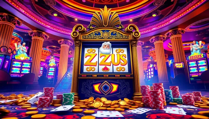 Engaging players at the slot zeus machine with vibrant Greek-themed decor.