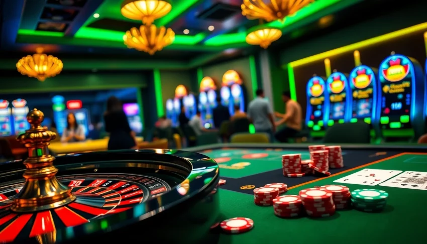 Exciting U888 online casino gameplay featuring a roulette wheel and poker chips.