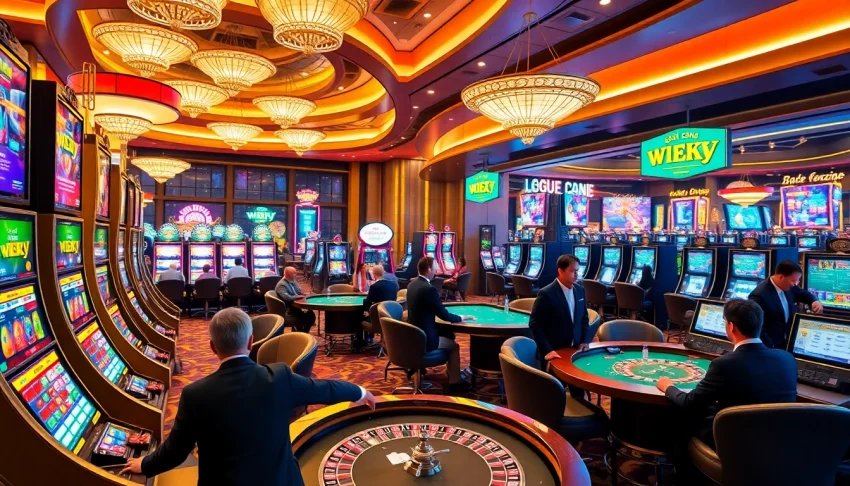 Engaging players at slot machines and tables in a luxury casino environment on https://gg88.tech/.