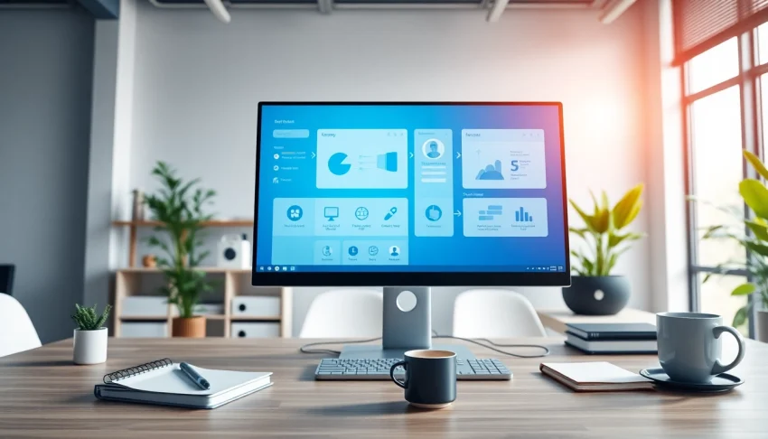 展示 WPS 软件功能的现代化工作区，配有简洁的工作台与生产力工具。